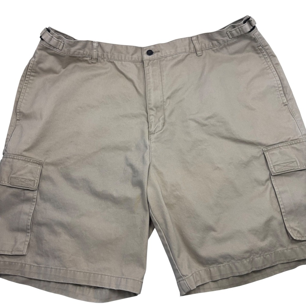 Chaps Ralph Lauren Mens Khaki Cargo Shorts Size 42 Cotton Tan Utility Pockets